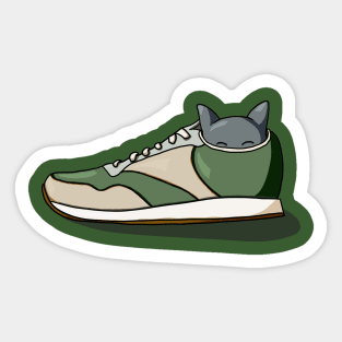 Kitten Hiding in Shoe Sticker